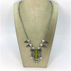 Stella & Dot Eclipse Silvertone Rhinestone Pendant Necklace